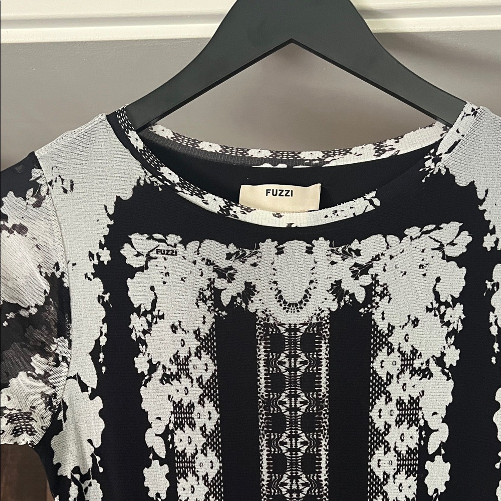 Black and Gray Long Sleeve Dress